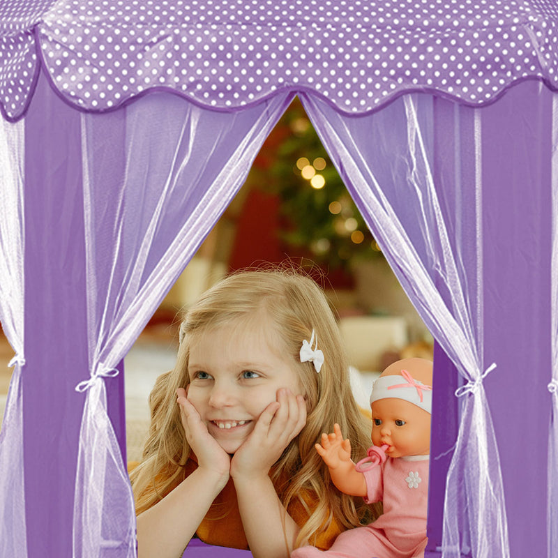 Large Play  House Teepee Tent Kids Canvas with Star LED Light-Battery Operated_7