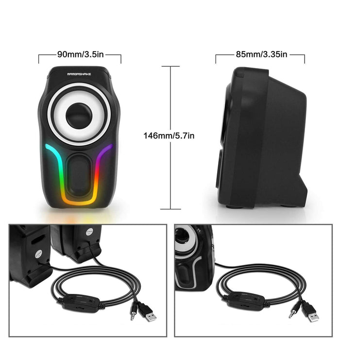 Portable Wired Mini Gaming Speakers for Computer- 3.5mm_7