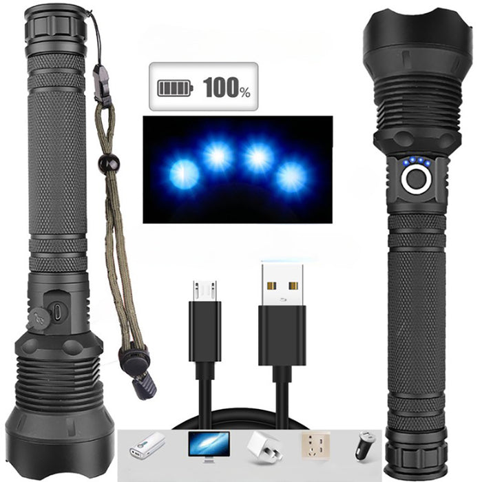Super Bright Waterproof LED Flashlight 90000 High Lumens - USB Rechargeable_4