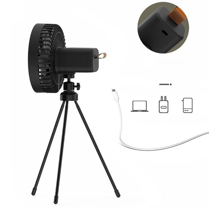 Portable Tripod Desk Fan with LED Night Light- USB Rechargeable_6