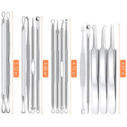 15Pcs  Stainless Steel Blackhead Remover Pimple Popper Tools Kit with Metal Case_2