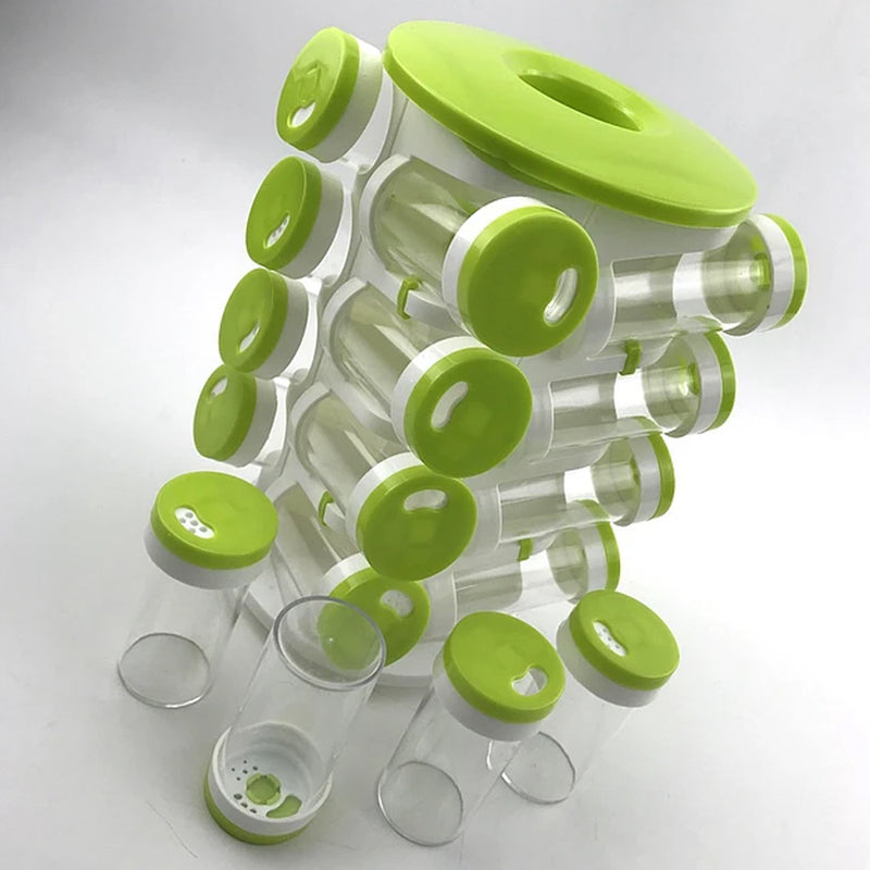 Revolving Transparent Spice Rack Seasoning Rotating Organizer_7