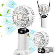 Portable Digital Display Foldable Aromatherapy Fan - USB Rechargeable_0