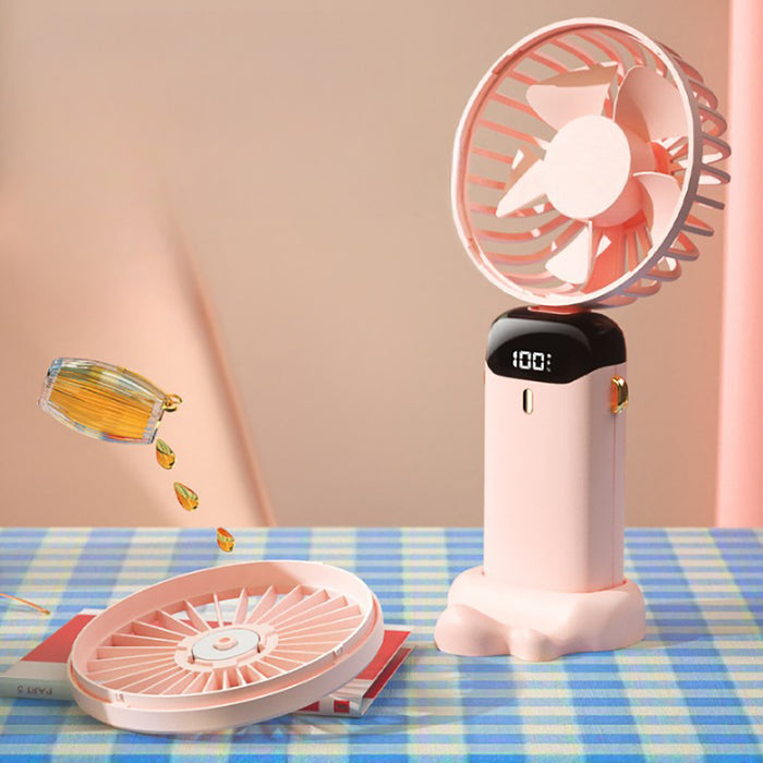 Portable Digital Display Foldable Aromatherapy Fan - USB Rechargeable_9