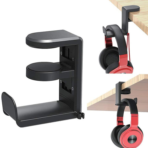 PC Gaming Headphone Hook Holder Hanger Mount Headset Stand with Adjustable & Rotating Arm Clamp_12