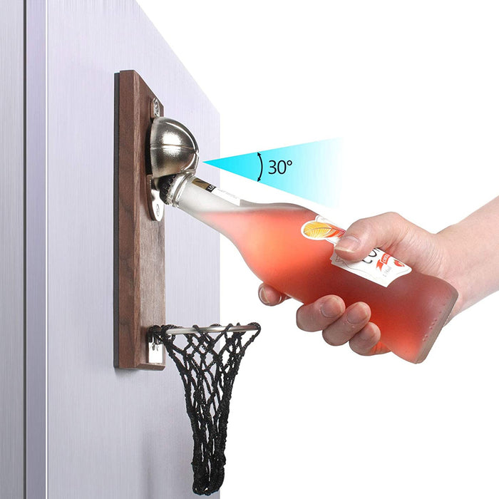 Wall Mounted Basketball Themed Bottle Opener with Catch Ring_4