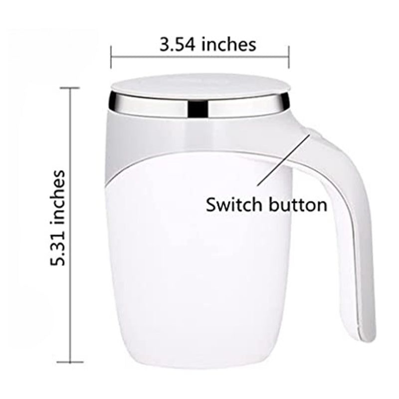 Electric Stainless Steel Magnetic Self Stirring Coffee Mug - Battery Powered_3