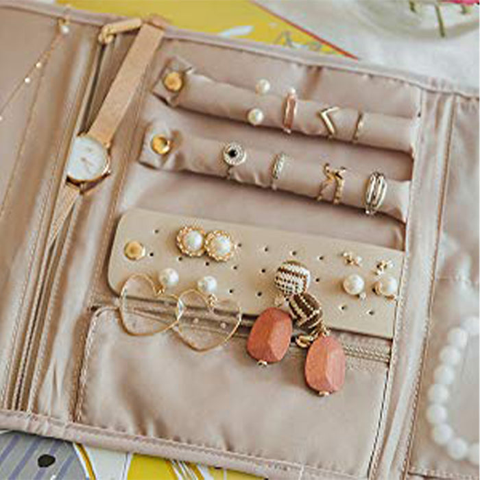 Roll Foldable Jewelry Case for Journey Travel Jewelry Organizer_9