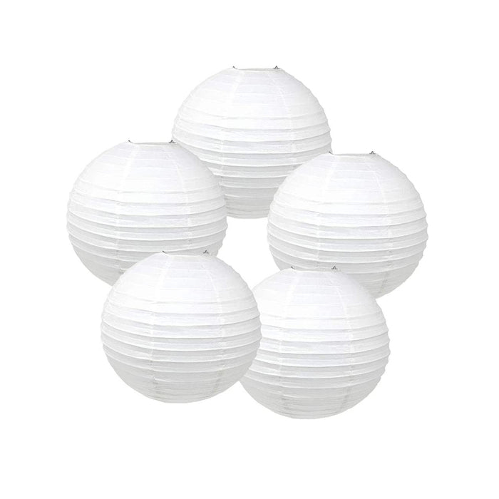 White Round Paper Lantern for Festivals and Party Decorations_2
