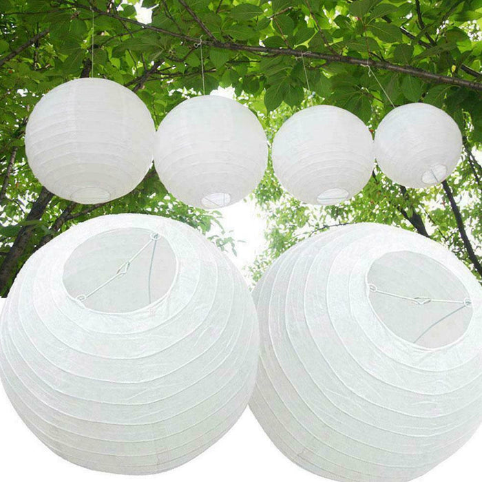 White Round Paper Lantern for Festivals and Party Decorations_6