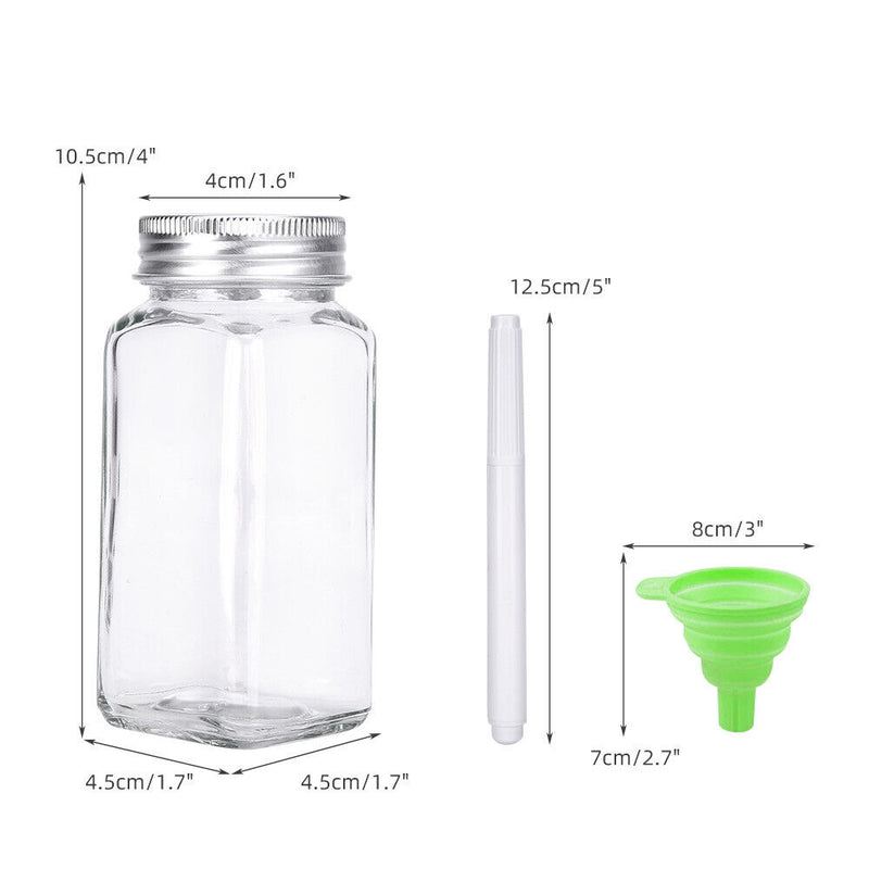 Pack of 12 Stainless Steel Glass Powdered Seasoning Bottles_12