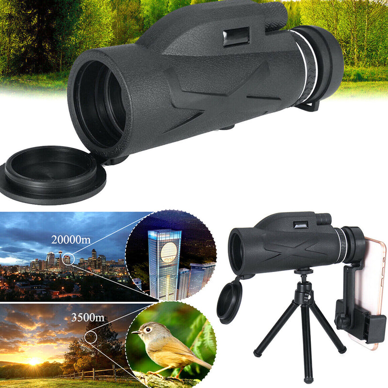 HD Optical Monocular Telescope with Phone Clip+Tripod 80X100_13