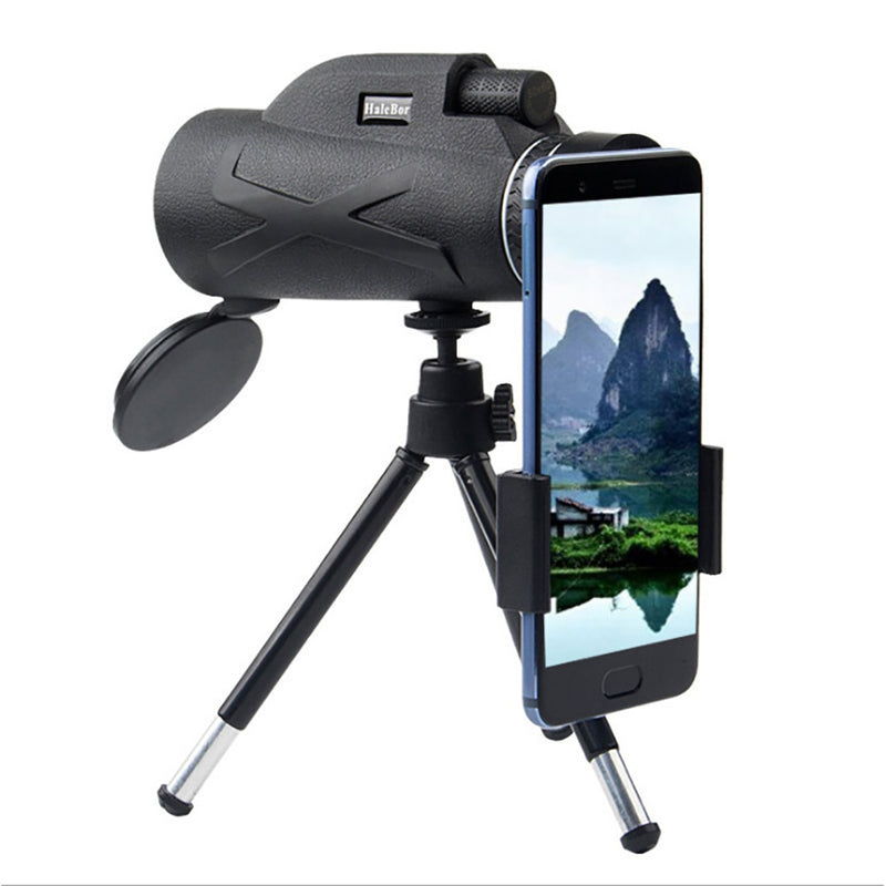 HD Optical Monocular Telescope with Phone Clip+Tripod 80X100_2