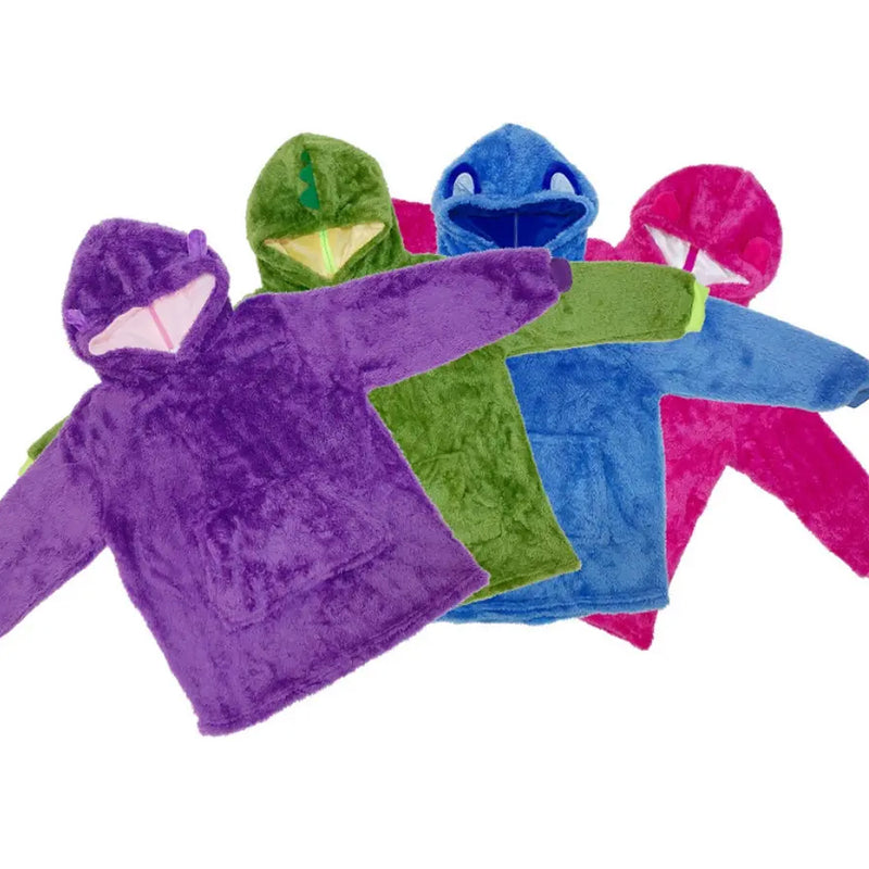 Soft Warm and Comfortable Hooded Blanket Kid’s Plush Hoodie_2