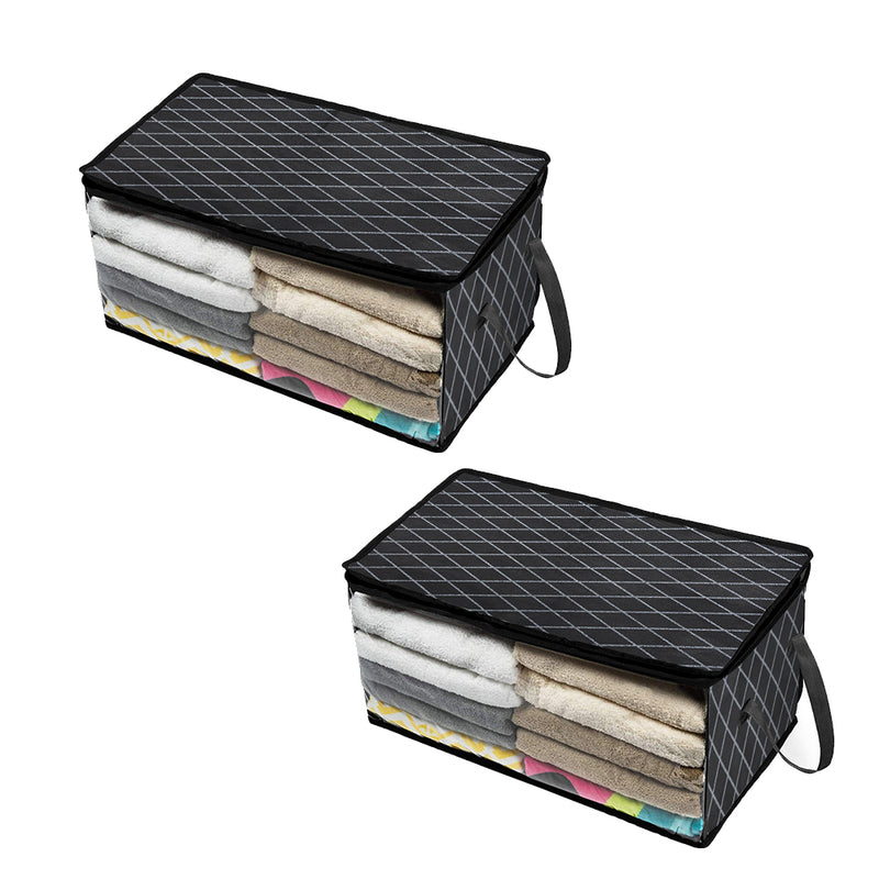 Non-Woven Quilt Clothes Organizing Storage Box with Lids_9