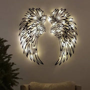 Angel Wings Metal Wall Decor with LED Light -Battery Powered_5