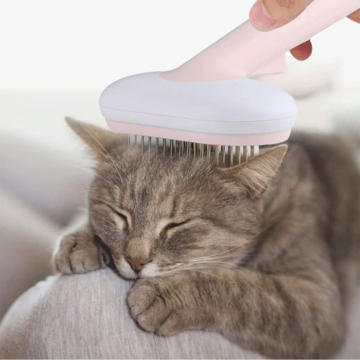 Self-Cleaning Slicker Brush Pet Grooming Brush with Massager_5