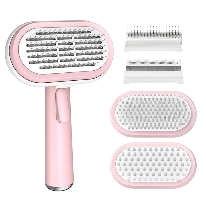 Self-Cleaning Slicker Brush Pet Grooming Brush with Massager_0