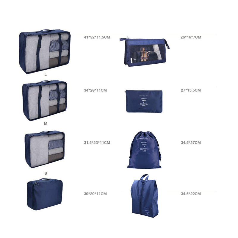 Pack of 8 Travel Luggage Organizer Cloth and Mesh Packing Cubes_16