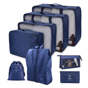 Pack of 8 Travel Luggage Organizer Cloth and Mesh Packing Cubes_1