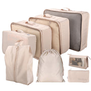 Pack of 8 Travel Luggage Organizer Cloth and Mesh Packing Cubes_2