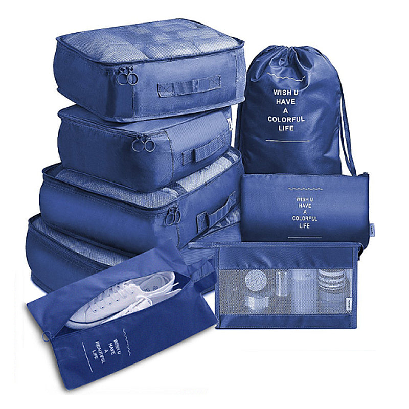 Pack of 8 Travel Luggage Organizer Cloth and Mesh Packing Cubes_7