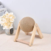 Cat Wooden Scratching Post Interactive Sisal Pet Scratching Ball_10
