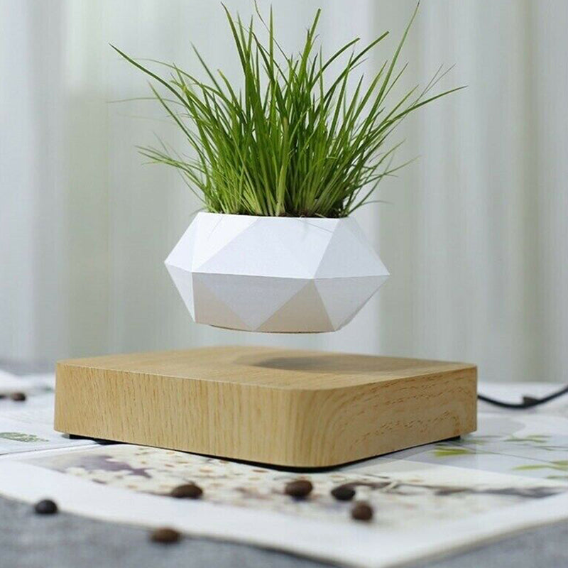 Magnetic Air Levitating 360° Rotating Plant Flower Pot- AU Plug_6
