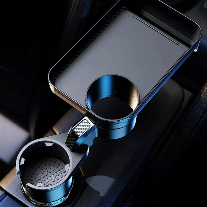 Car Mounted Rotating Plate Tray with Beverage Cup Holder_7
