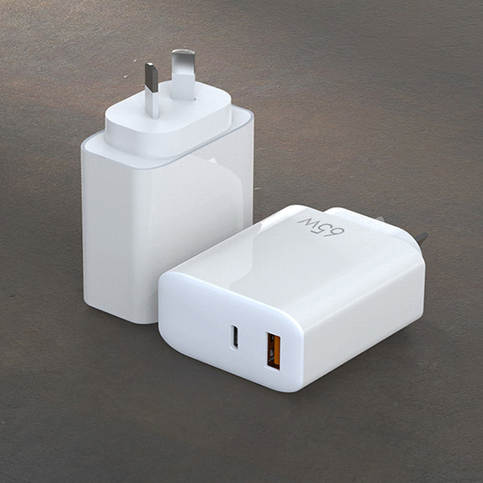 65W Fast Charging Dual Port USB A and Type C Wall Adapter- AU Plug_12