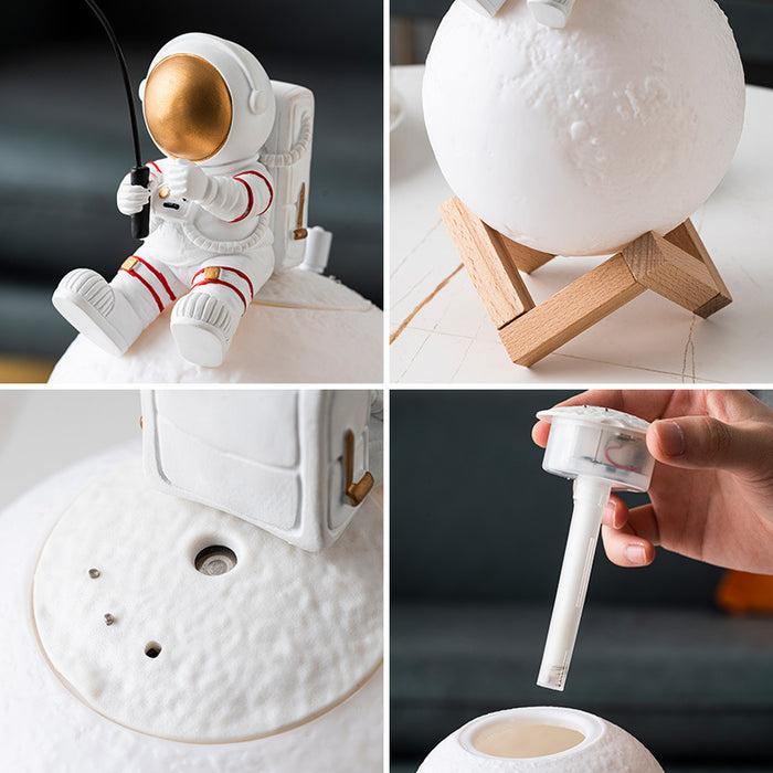 Decorative Star Catch Astronaut Figurine Night Light with Humidifier