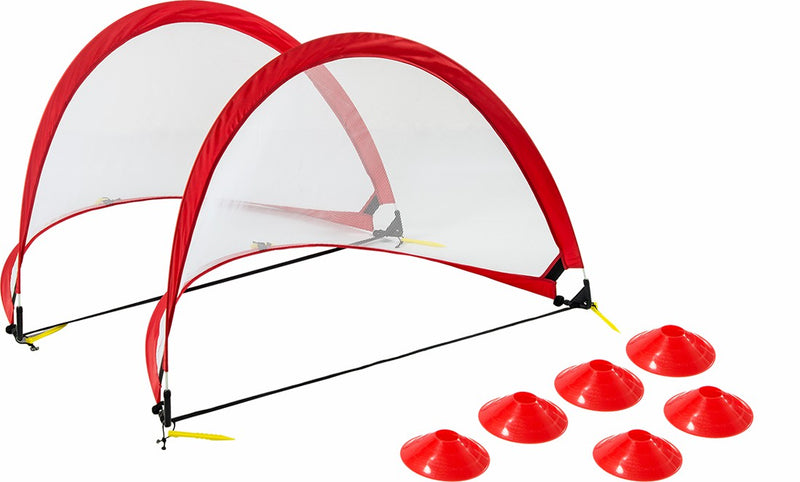 Kids Soccer Goals Set with 2 Pop Up Soccer Goals Cones and Carry Bag