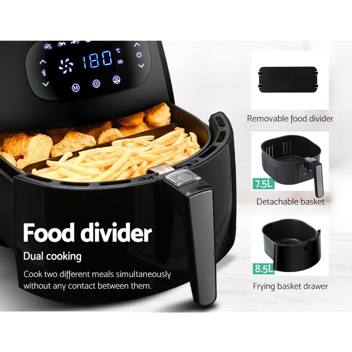 Bostin Life Devanti Air Fryer 8.5L Lcd Digital Oil Free Deep Frying Cooker Accessories Rack