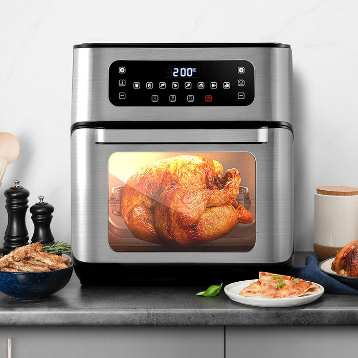 Air Fryer 10L LCD Digital Oil Free Oven Style Frying Cooker Stainless Steel