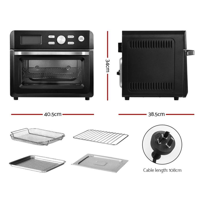 Bostin Life 20L Air Fryer Convection Oven Oil Free Fryers Kitchen Cooker Accessories Black
