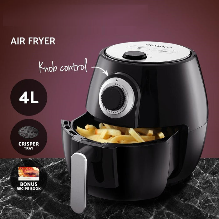 4L Oil Free Air Fryer Oven - Black