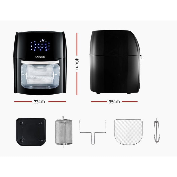 Bostin Life 12L Air Fryer Lcd Digital Low Oil Deep Frying Oven Healthy Kitchen Cooker Appliances >