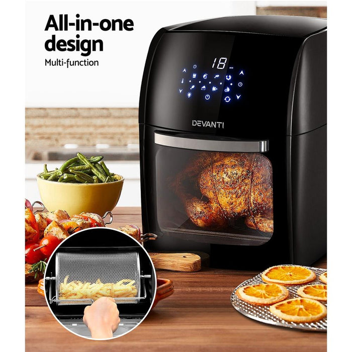 Bostin Life 12L Air Fryer Lcd Digital Low Oil Deep Frying Oven Healthy Kitchen Cooker Appliances >