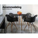 Bostin Life Artiss Round Dining Table 4 Seater 90Cm Black Replica Eames Dsw Cafe Kitchen Retro