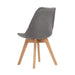 Artiss Set Of 2 Retro Beech Fabric Dining Chair - Light Grey Furniture >