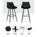 Bostin Life Kitchen Bar Stools Velvet Stool Counter Chairs Metal Barstools Green Dropshipzone