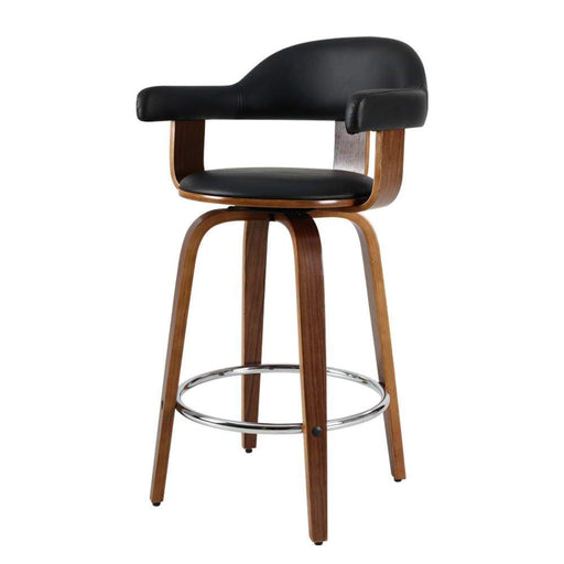 Bostin Life Artiss 2X Bar Stools Wooden Swivel Stool Kitchen Dining Chair Wood Black