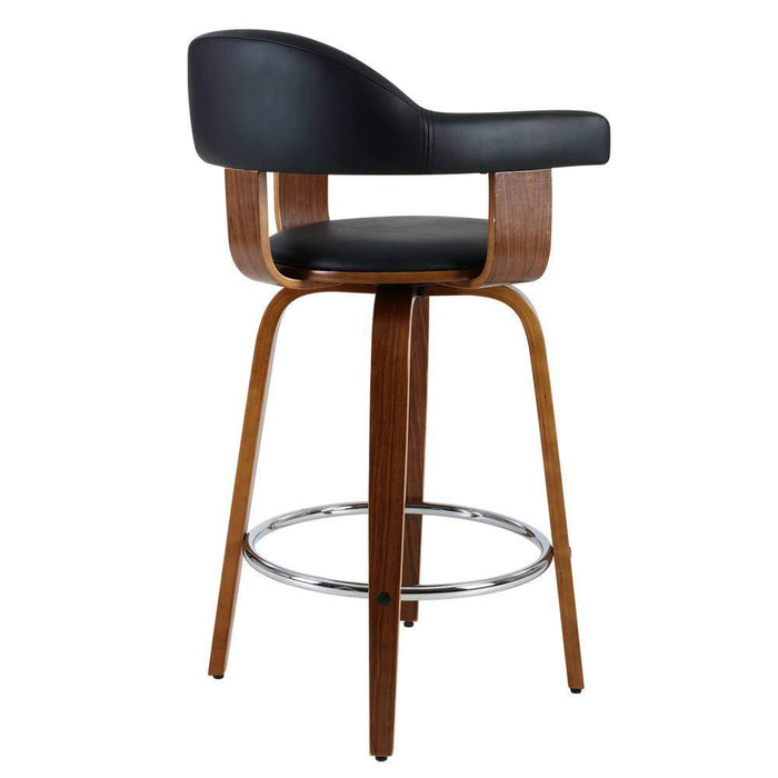 Bostin Life Artiss 2X Bar Stools Wooden Swivel Stool Kitchen Dining Chair Wood Black