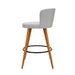 Bostin Life 2X Wooden Bar Stools Modern Stool Kitchen Fabric Light Grey Furniture > & Chairs