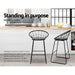 Bostin Life 2X Nordic Bar Stools Metallic Stool Kitchen Fabric Grey Black Dropshipzone