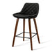 Bostin Life 2X Kitchen Bar Stools Wooden Stool Chairs Bentwood Barstool Leather Black Dropshipzone