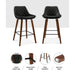 Bostin Life 2X Kitchen Bar Stools Wooden Stool Chairs Bentwood Barstool Leather Black Dropshipzone