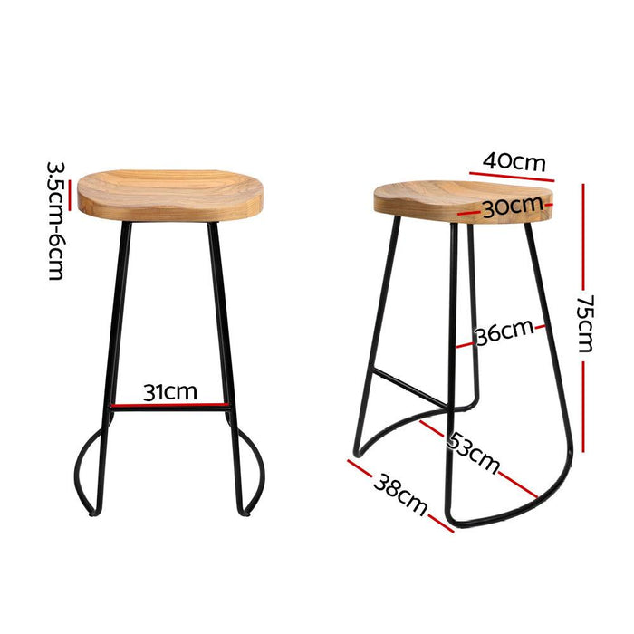 Bostin Life Set Of 4 Vintage Tractor Bar Stools Retro Stool Industrial Chairs 75Cm