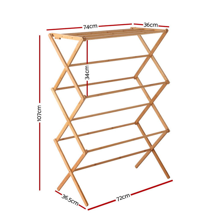 Foldable Bamboo Clothes Dry Rack