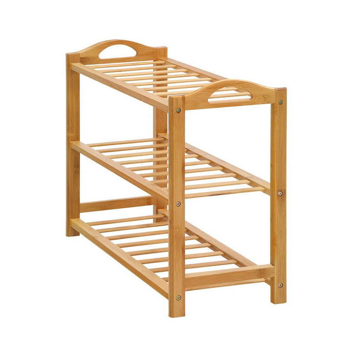 Bostin Life 3 Tiers Bamboo Shoe Rack Storage Organiser Wooden Shelf Stand Shelves Dropshipzone